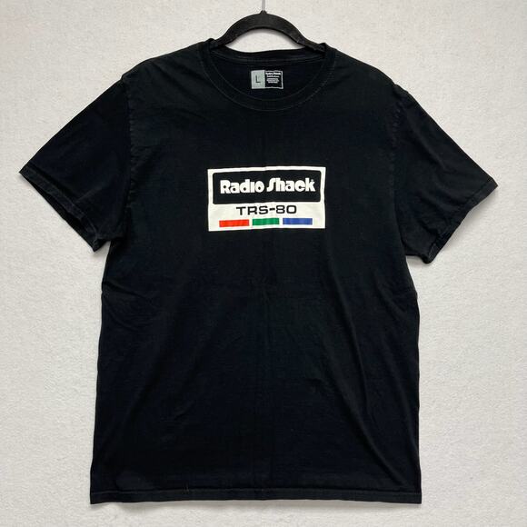 Radio Shack Vintage Y2k 90's Inspired Retro Black T-Shirt Men's Large - Picture 1 of 8
